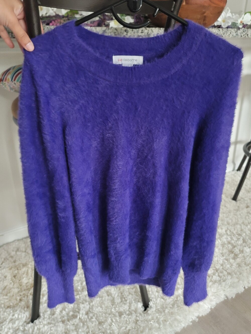 Liz Claiborne Fluffy Purple Sweater Size S-M
